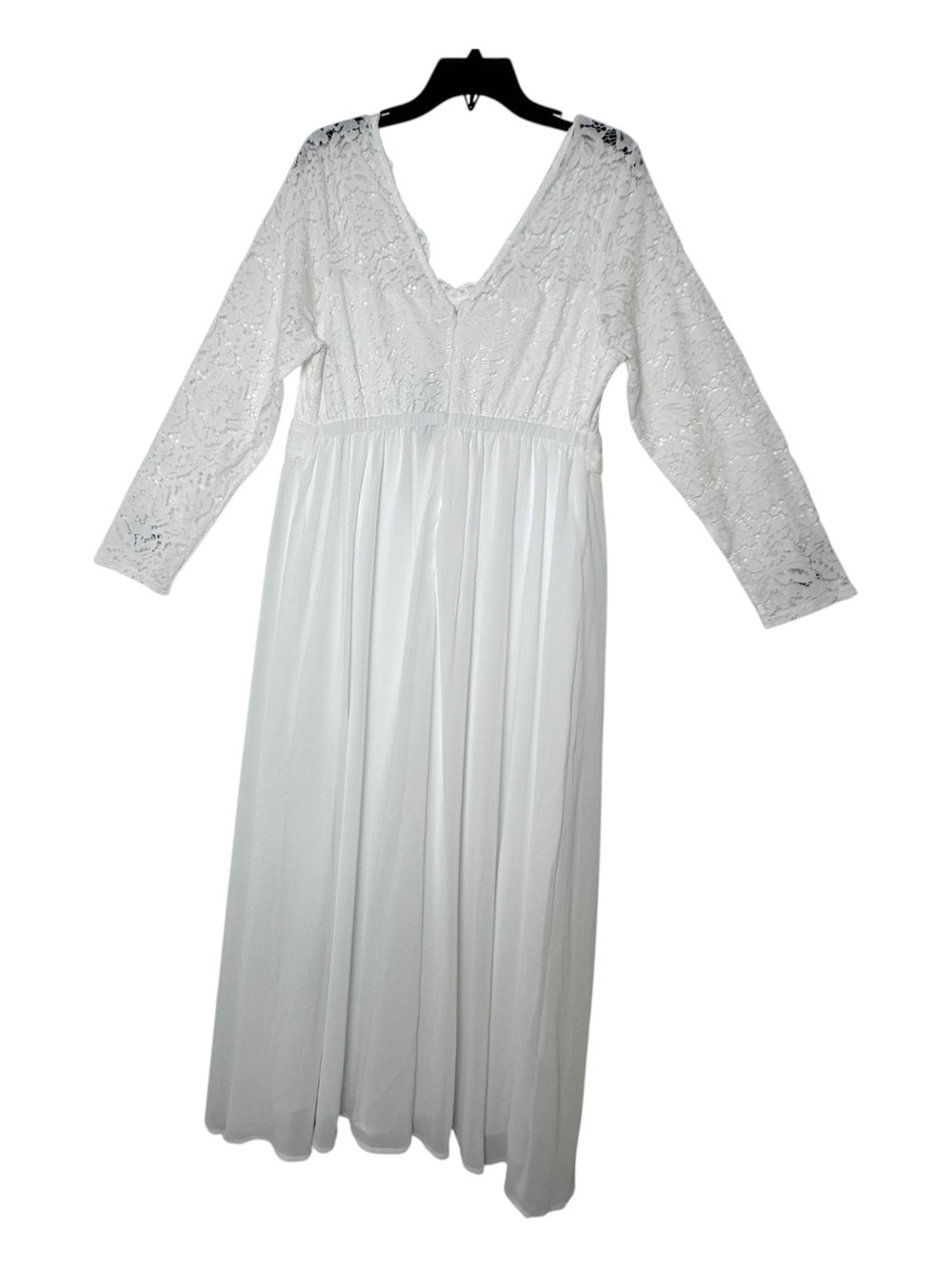 Talisea Wedding Plus Size 14W Formal  Bridal Long Sleeve Lace Chiffon Maxi Dress - Picture 3 of 16